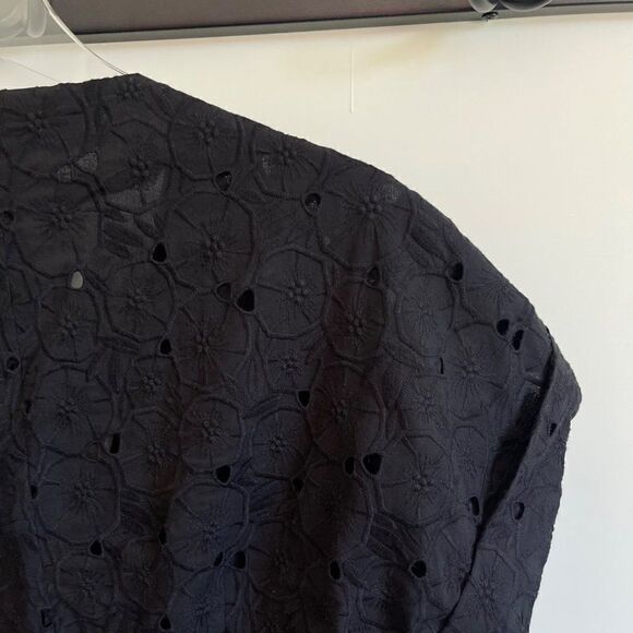 DYVNA Black Eyelet Lace Peplum Midi Dress 10 - Picture 5 of 8